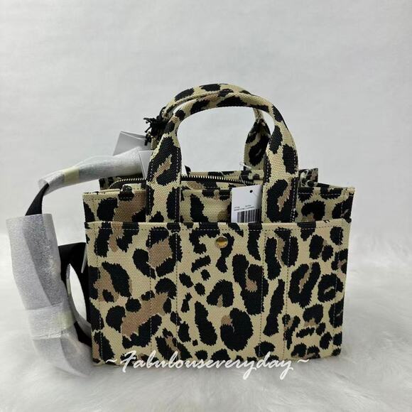 Coach Cargo Tote Bag 26 Crossbody With Leopard Print In Canvas CP769 + Dust Bag - Picture 2 of 8